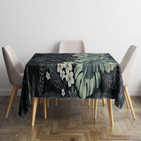 Pauliuli Hawai'i Hibiscus Tablecloth Polynesian Tribal Tattoo Pattern Floral Elements