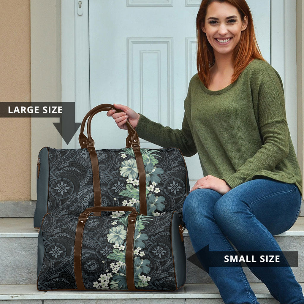Pauliuli Hawai'i Hibiscus Travel Bag Polynesian Tribal Tattoo Pattern Floral Elements