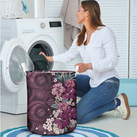 Poni Mama Hawai'i Hibiscus Laundry Basket Polynesian Tribal Tattoo Pattern Floral Elements
