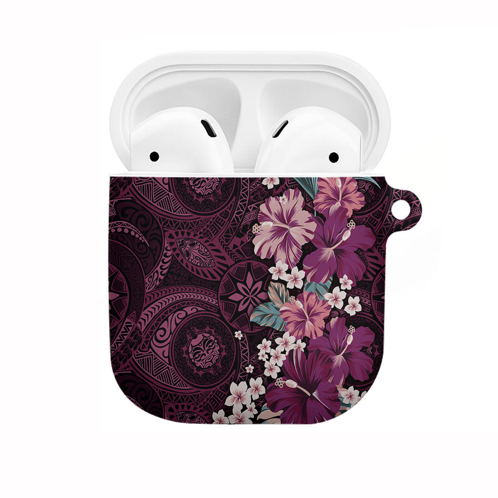 Poni Mama Hawai'i Hibiscus AirPods Case Polynesian Tribal Tattoo Pattern Floral Elements