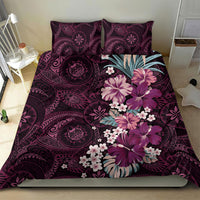 Poni Mama Hawai'i Hibiscus Bedding Set Polynesian Tribal Tattoo Pattern Floral Elements