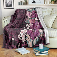 Poni Mama Hawai'i Hibiscus Blanket Polynesian Tribal Tattoo Pattern Floral Elements