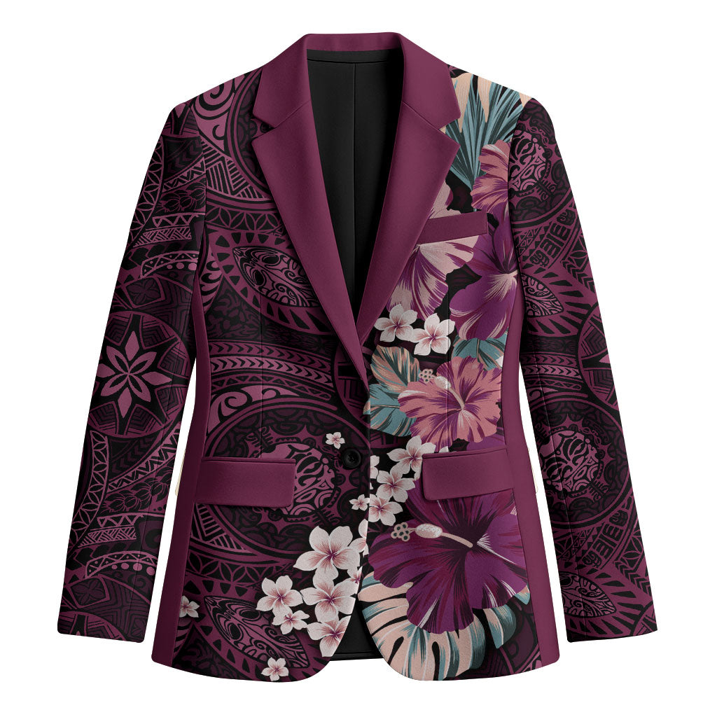 Poni Mama Hawai'i Hibiscus Blazer Polynesian Tribal Tattoo Pattern Floral Elements