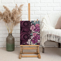 Poni Mama Hawai'i Hibiscus Canvas Wall Art Polynesian Tribal Tattoo Pattern Floral Elements