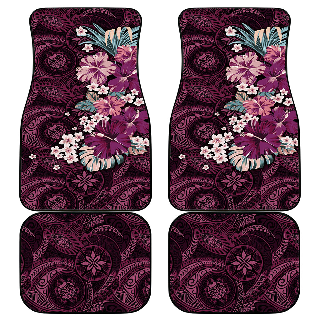 Poni Mama Hawai'i Hibiscus Car Mats Polynesian Tribal Tattoo Pattern Floral Elements