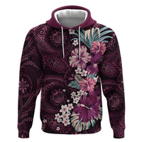 Poni Mama Hawai'i Hibiscus Hoodie Polynesian Tribal Tattoo Pattern Floral Elements