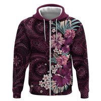 Poni Mama Hawai'i Hibiscus Hoodie Polynesian Tribal Tattoo Pattern Floral Elements