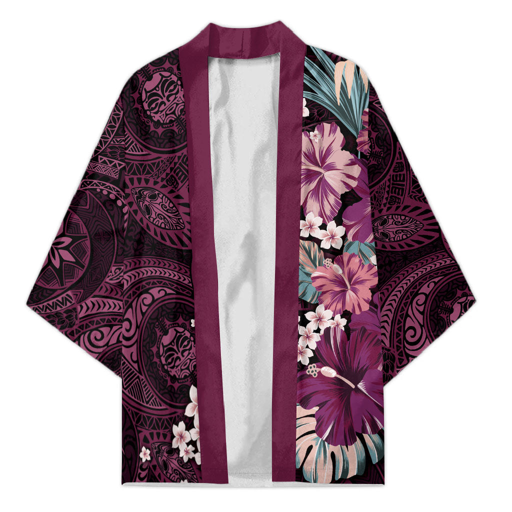Poni Mama Hawai'i Hibiscus Kimono Polynesian Tribal Tattoo Pattern Floral Elements