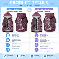 Poni Mama Hawai'i Hibiscus Pet Hoodie Polynesian Tribal Tattoo Pattern Floral Elements LT9 - Polynesian Pride