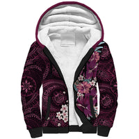 Poni Mama Hawai'i Hibiscus Sherpa Hoodie Polynesian Tribal Tattoo Pattern Floral Elements