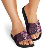 Poni Mama Hawai'i Hibiscus Slide Sandals Polynesian Tribal Tattoo Pattern Floral Elements