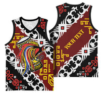 Personalised Papua New Guinea Bird Drum Basketball Jersey Papuan Batik Motif