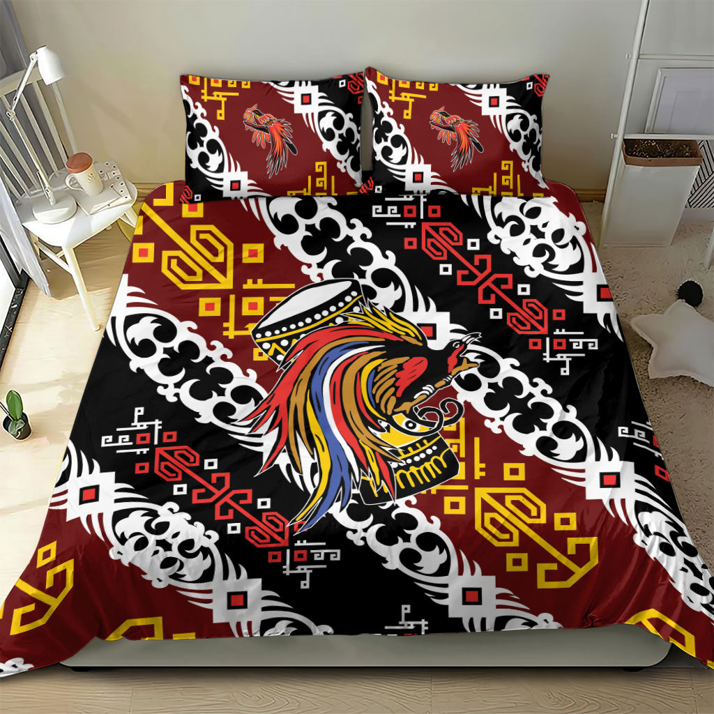 Papua New Guinea Bird Drum Bedding Set Papuan Batik Motif