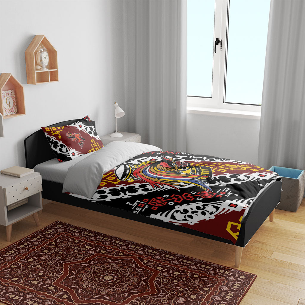 Papua New Guinea Bird Drum Bedding Set Papuan Batik Motif