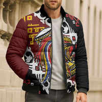 Personalised Papua New Guinea Bird Drum Bomber Puffer Jacket Papuan Batik Motif