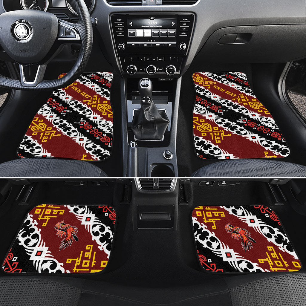Personalised Papua New Guinea Bird Drum Car Mats Papuan Batik Motif