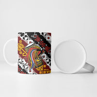 Papua New Guinea Bird Drum Ceramic Mug Papuan Batik Motif