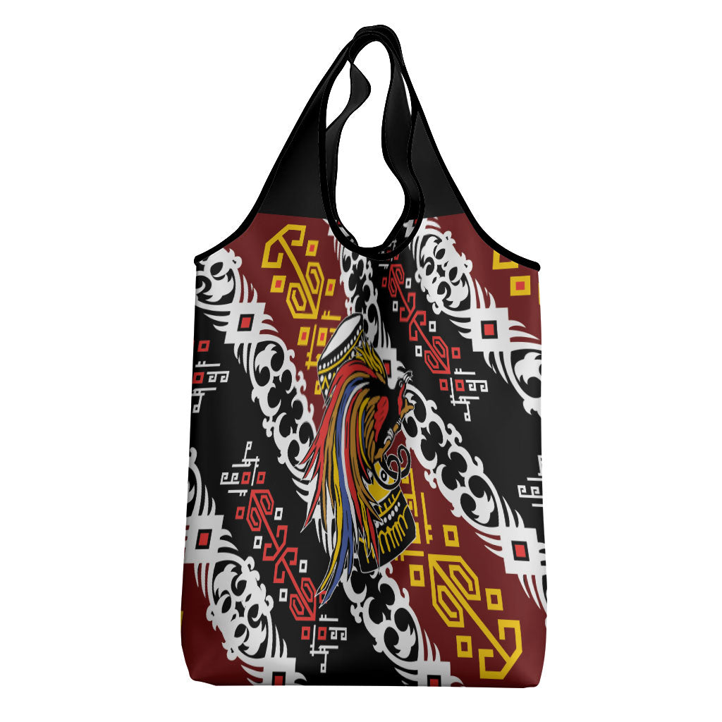 Papua New Guinea Bird Drum Grocery Bag Papuan Batik Motif