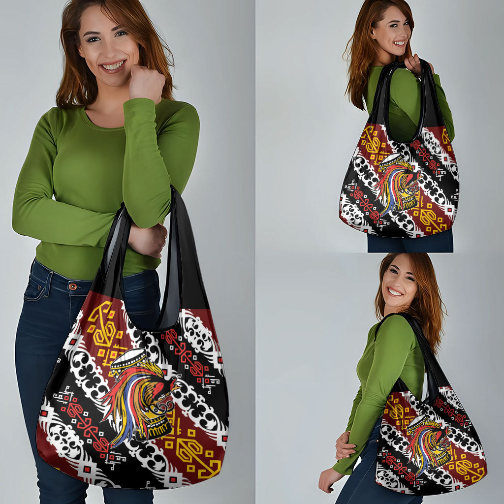 Papua New Guinea Bird Drum Grocery Bag Papuan Batik Motif