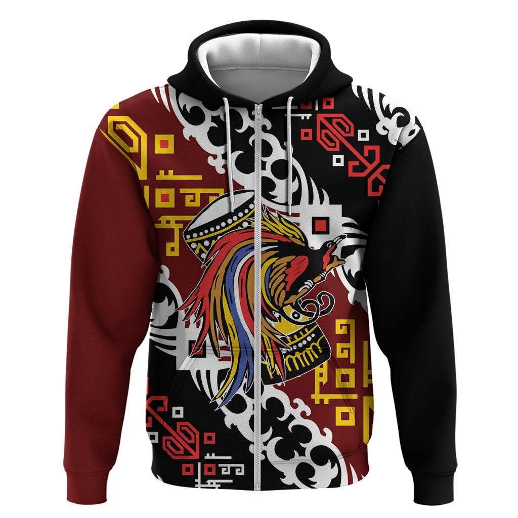 Personalised Papua New Guinea Bird Drum Hoodie Papuan Batik Motif
