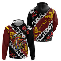 Personalised Papua New Guinea Bird Drum Hoodie Papuan Batik Motif
