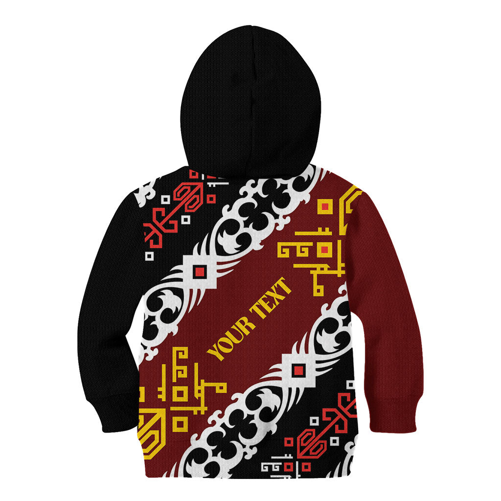 Personalised Papua New Guinea Bird Drum Kid Hoodie Papuan Batik Motif