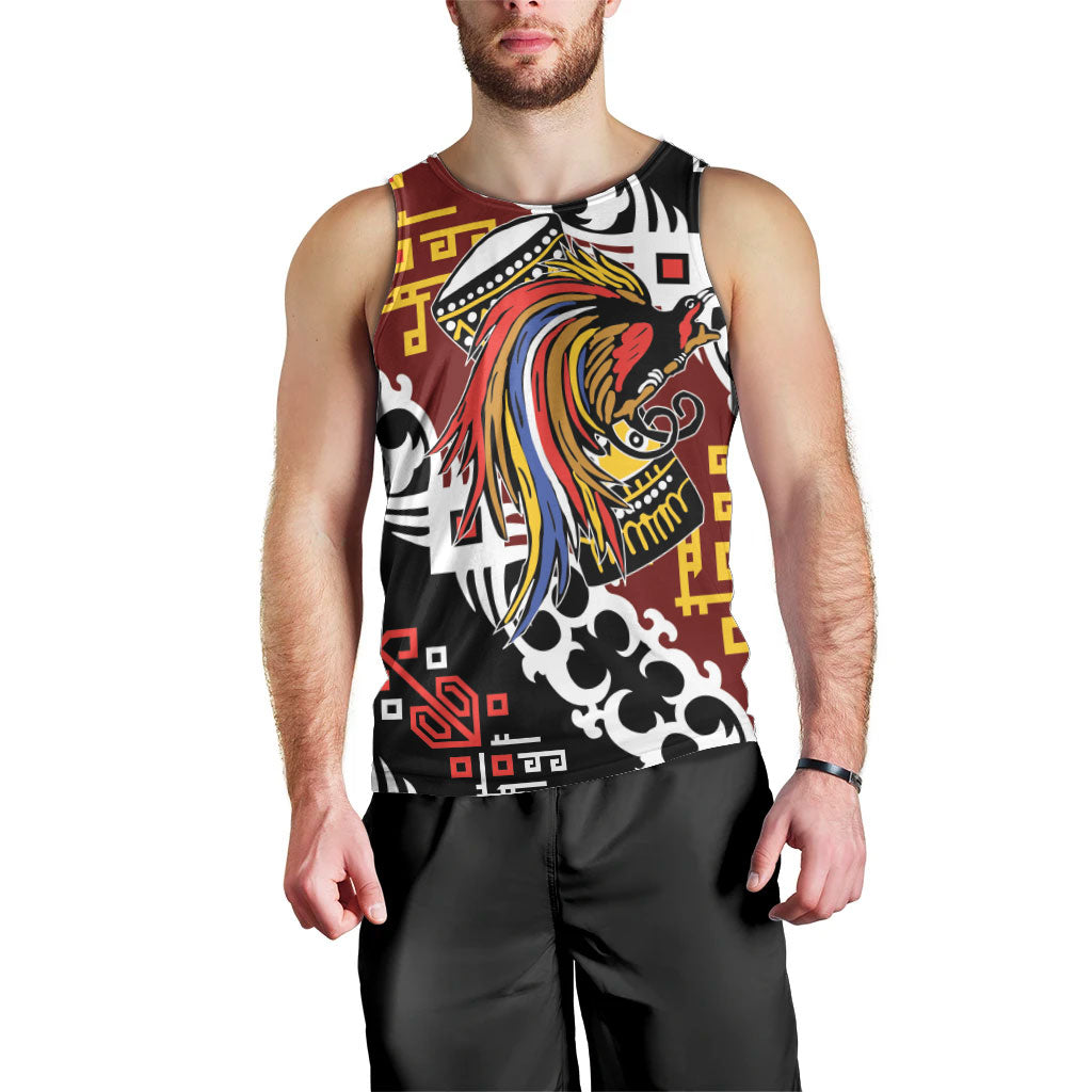 Personalised Papua New Guinea Bird Drum Men Tank Top Papuan Batik Motif