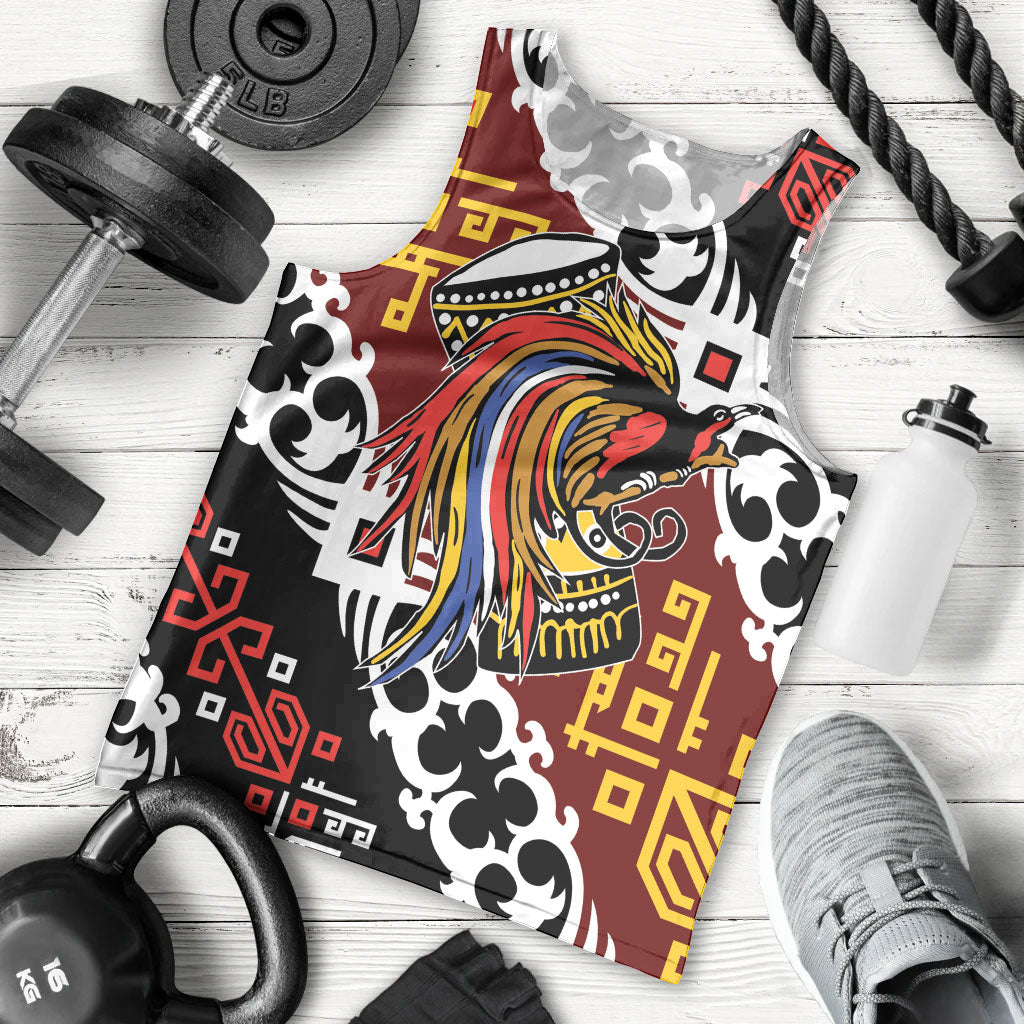 Personalised Papua New Guinea Bird Drum Men Tank Top Papuan Batik Motif