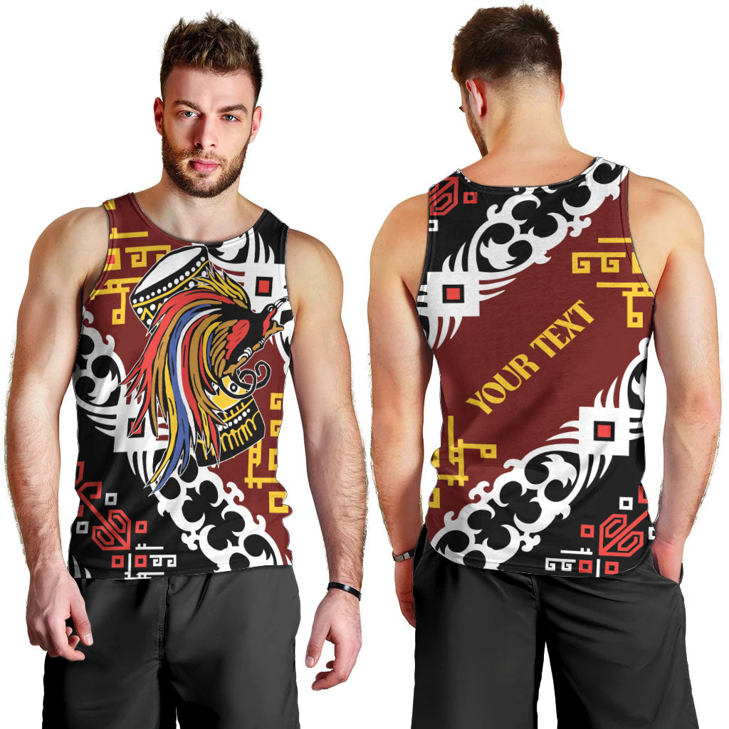Personalised Papua New Guinea Bird Drum Men Tank Top Papuan Batik Motif