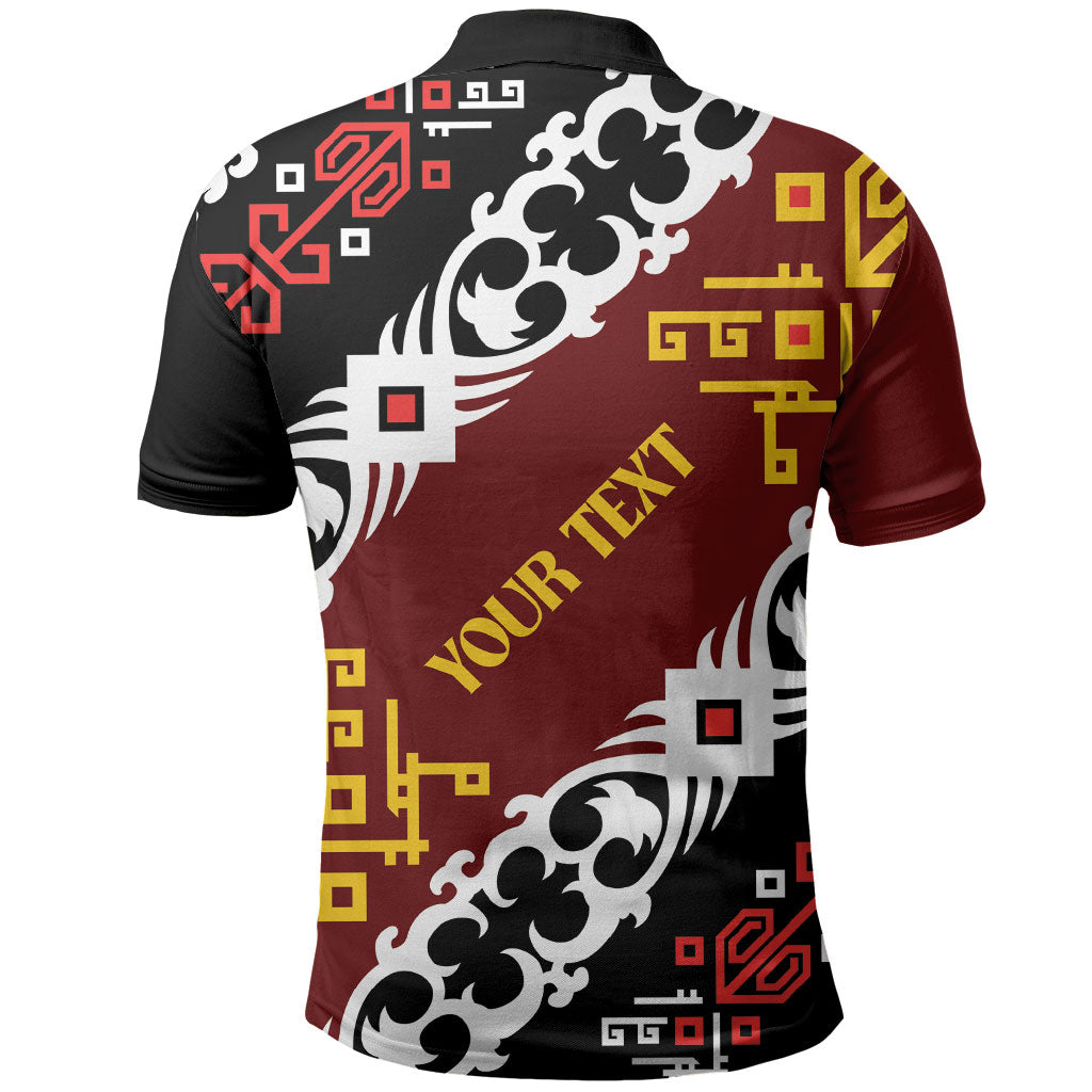 Personalised Papua New Guinea Bird Drum Polo Shirt Papuan Batik Motif