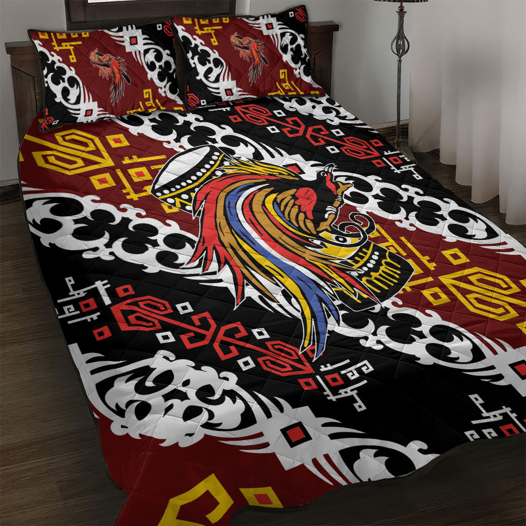 Papua New Guinea Bird Drum Quilt Bed Set Papuan Batik Motif