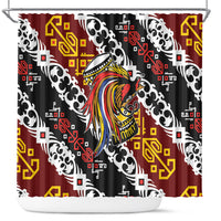 Papua New Guinea Bird Drum Shower Curtain Papuan Batik Motif