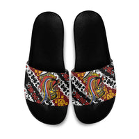 Papua New Guinea Bird Drum Slide Sandals Papuan Batik Motif