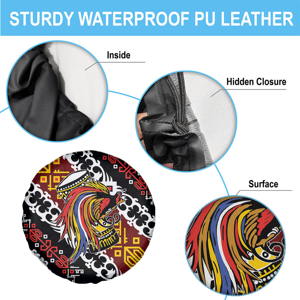 Papua New Guinea Bird Drum Spare Tire Cover Papuan Batik Motif
