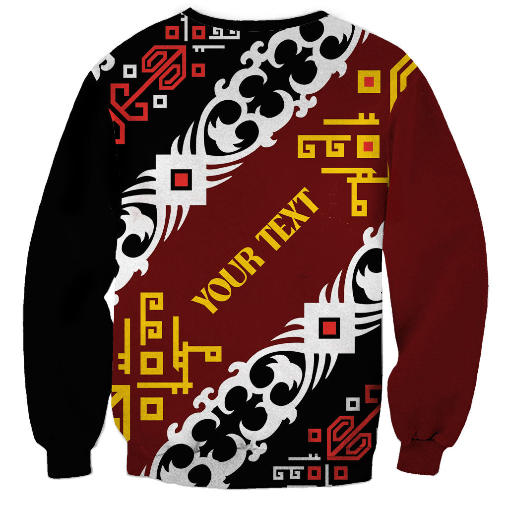 Personalised Papua New Guinea Bird Drum Sweatshirt Papuan Batik Motif