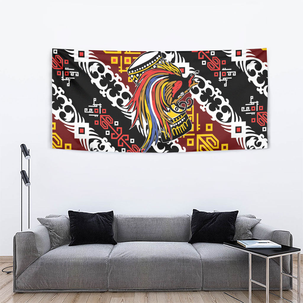 Papua New Guinea Bird Drum Tapestry Papuan Batik Motif