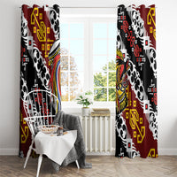 Papua New Guinea Bird Drum Window Curtain Papuan Batik Motif