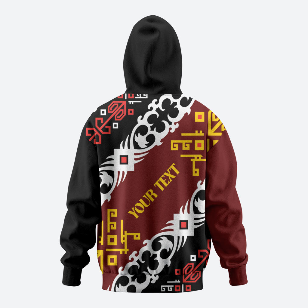 Personalised Papua New Guinea Bird Drum Zip Hoodie Papuan Batik Motif