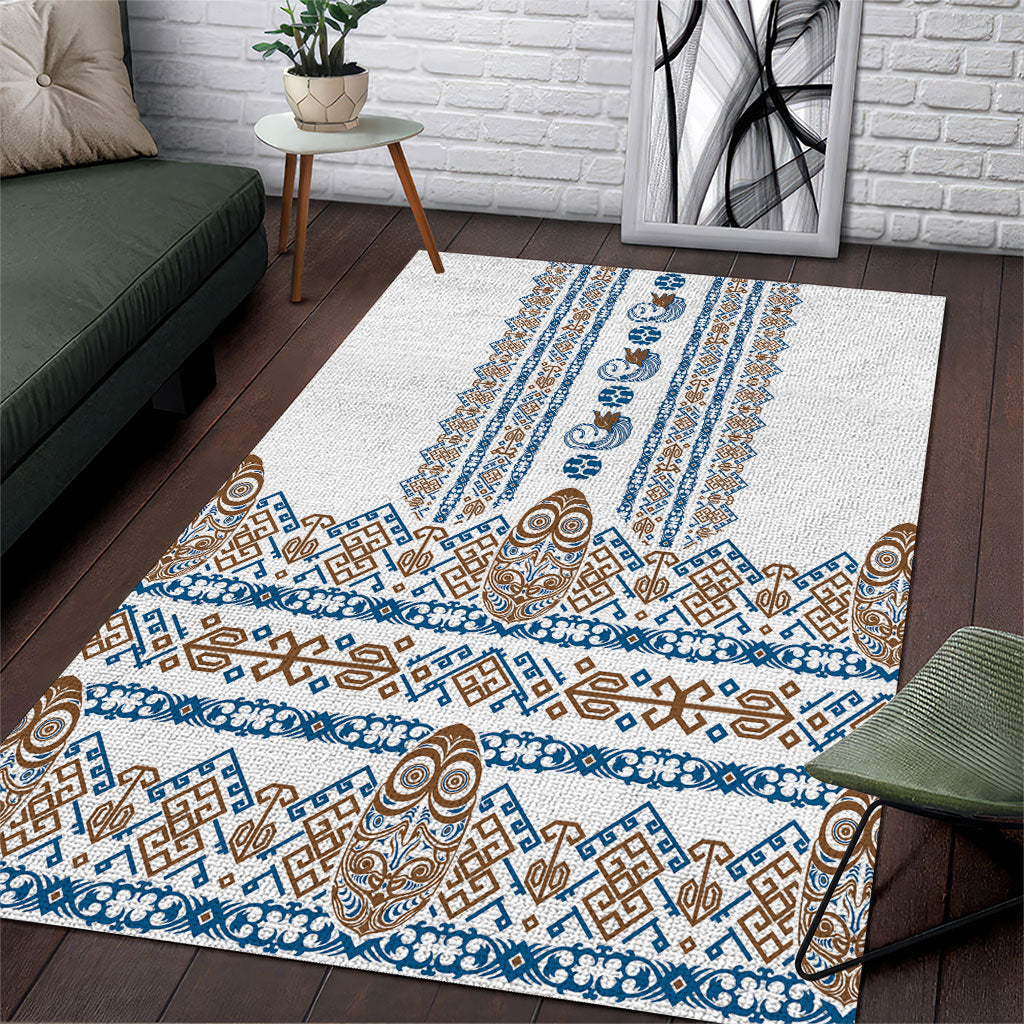 Papua New Guinea Bird Ethnic Area Rug Papuan Batik Inspired Pattern