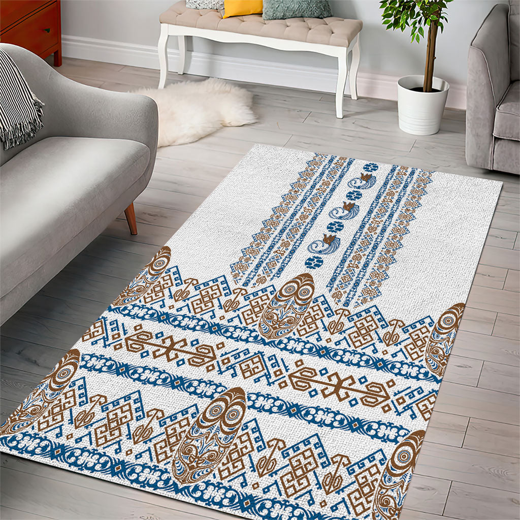 Papua New Guinea Bird Ethnic Area Rug Papuan Batik Inspired Pattern