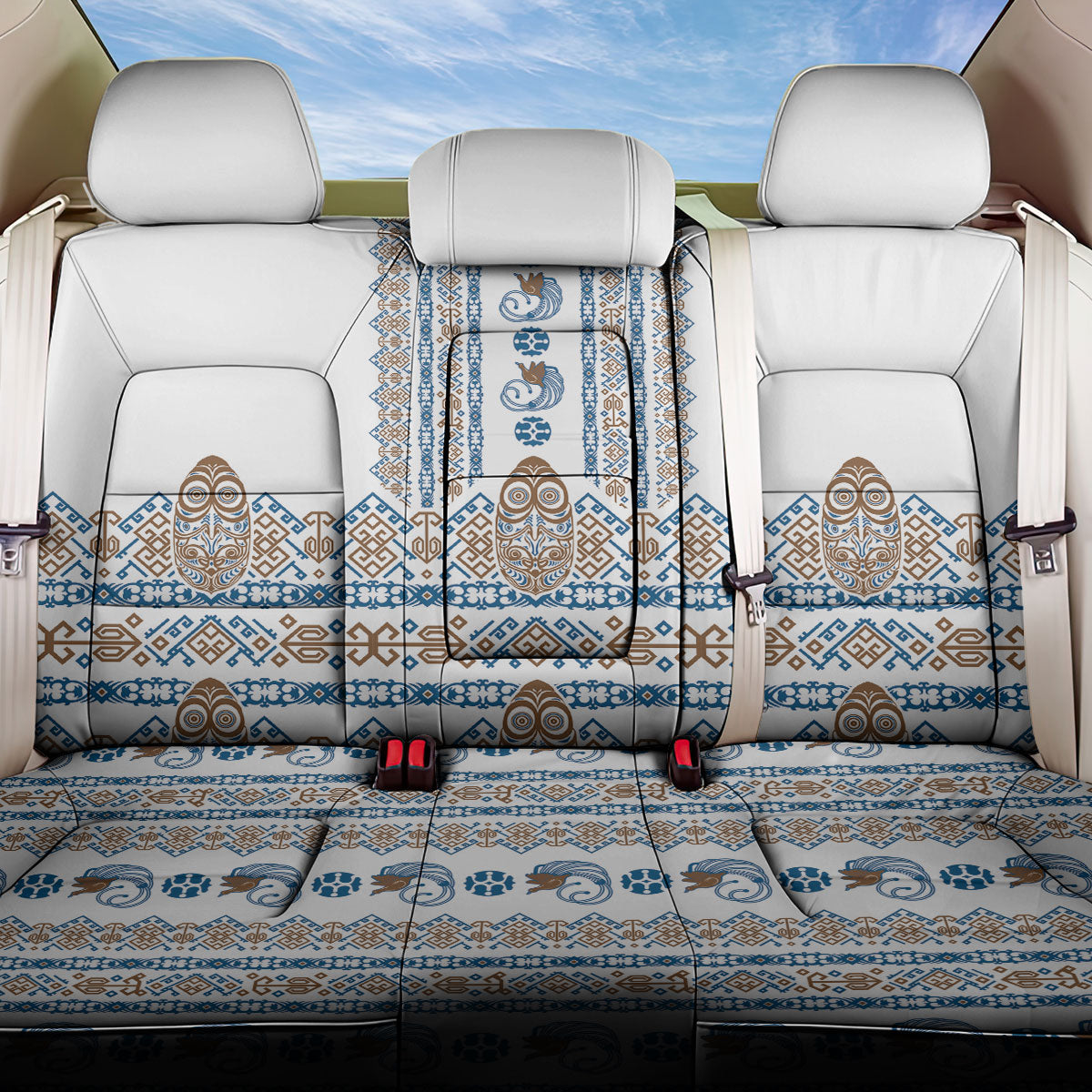 Papua New Guinea Bird Ethnic Back Car Seat Cover Papuan Batik Inspired Pattern