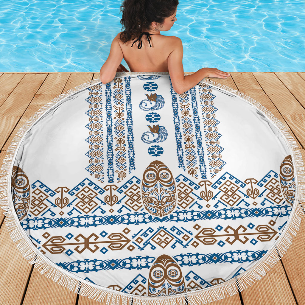 Papua New Guinea Bird Ethnic Beach Blanket Papuan Batik Inspired Pattern