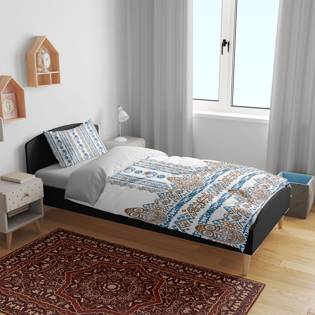 Papua New Guinea Bird Ethnic Bedding Set Papuan Batik Inspired Pattern