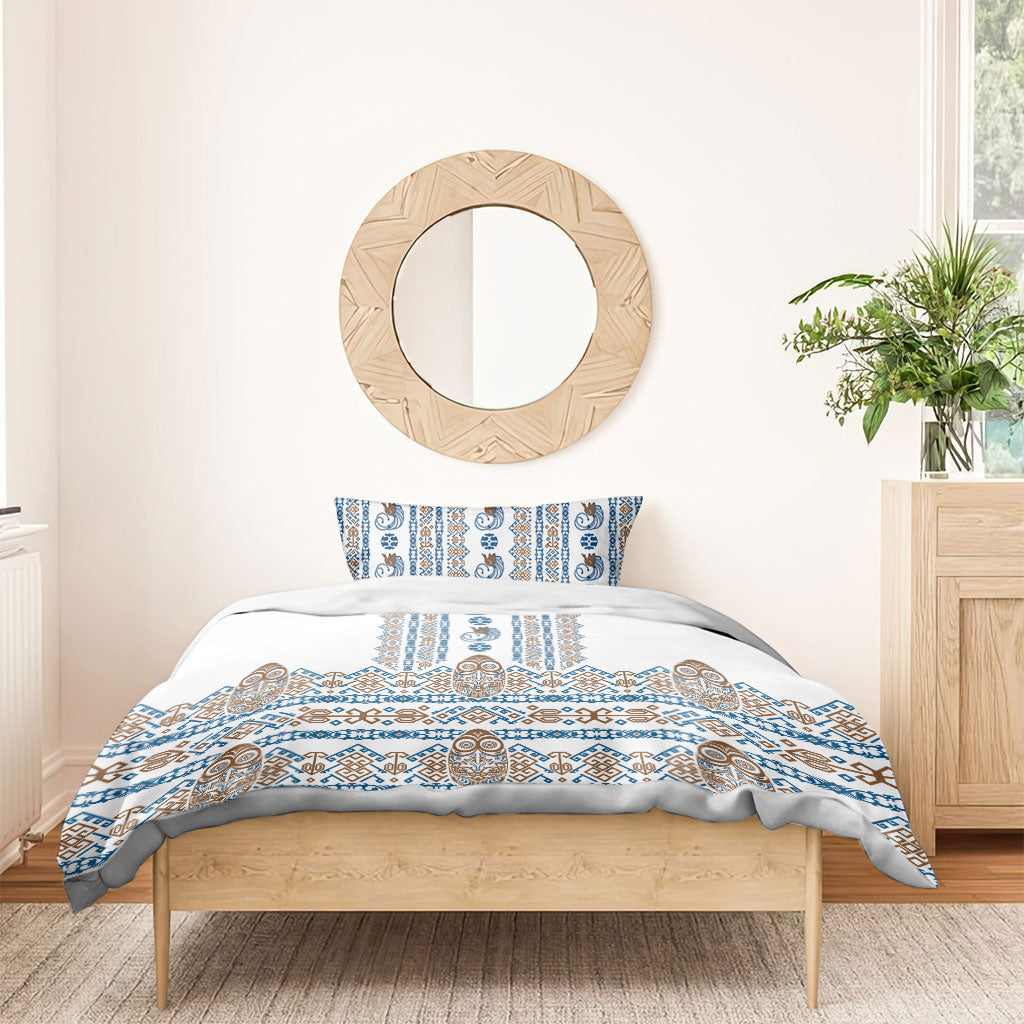 Papua New Guinea Bird Ethnic Bedding Set Papuan Batik Inspired Pattern