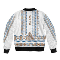 Personalised Papua New Guinea Bird Ethnic Bomber Jacket Papuan Batik Inspired Pattern