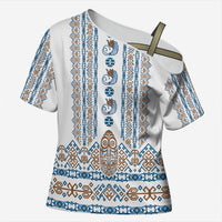 Personalised Papua New Guinea Bird Ethnic Cross Shoulder Shirt Papuan Batik Inspired Pattern