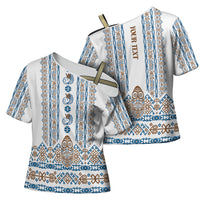 Personalised Papua New Guinea Bird Ethnic Cross Shoulder Shirt Papuan Batik Inspired Pattern