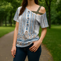 Personalised Papua New Guinea Bird Ethnic Cross Shoulder Shirt Papuan Batik Inspired Pattern