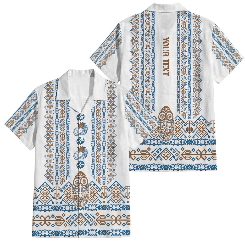 Personalised Papua New Guinea Bird Ethnic Family Matching Short Sleeve Bodycon Dress and Hawaiian Shirt Papuan Batik Inspired Pattern
