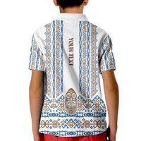 Personalised Papua New Guinea Bird Ethnic Kid Polo Shirt Papuan Batik Inspired Pattern